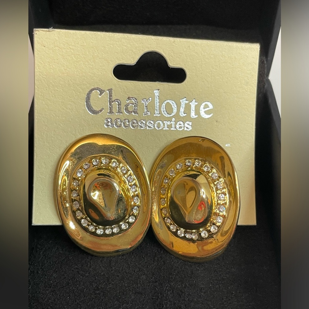 Charlotte Accessories Gold Fashion Cowboy Cowgirl Earrings with Rhinestones